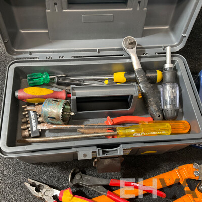 Assorted Hand Tools and FERREX Drill