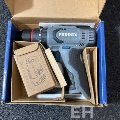 Assorted Hand Tools and FERREX Drill