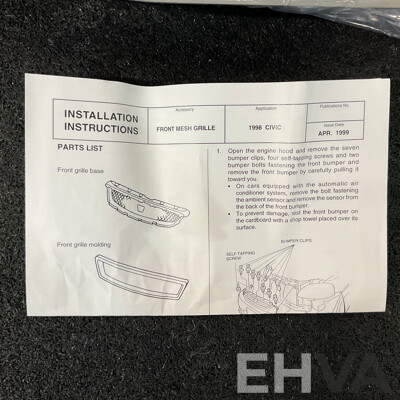 Honda Kit Front Mesh Grille for a 1998 Civic