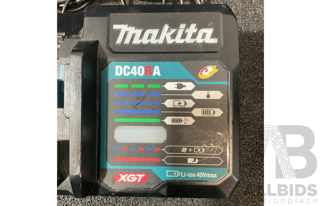MAKITA 40V Max XGT Rapid Optimum Charger (DC40RA) and 18V Battery Adapter for XGT Charger - Lot of 2