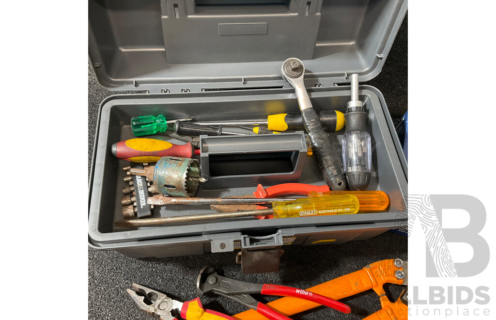Assorted Hand Tools and FERREX Drill