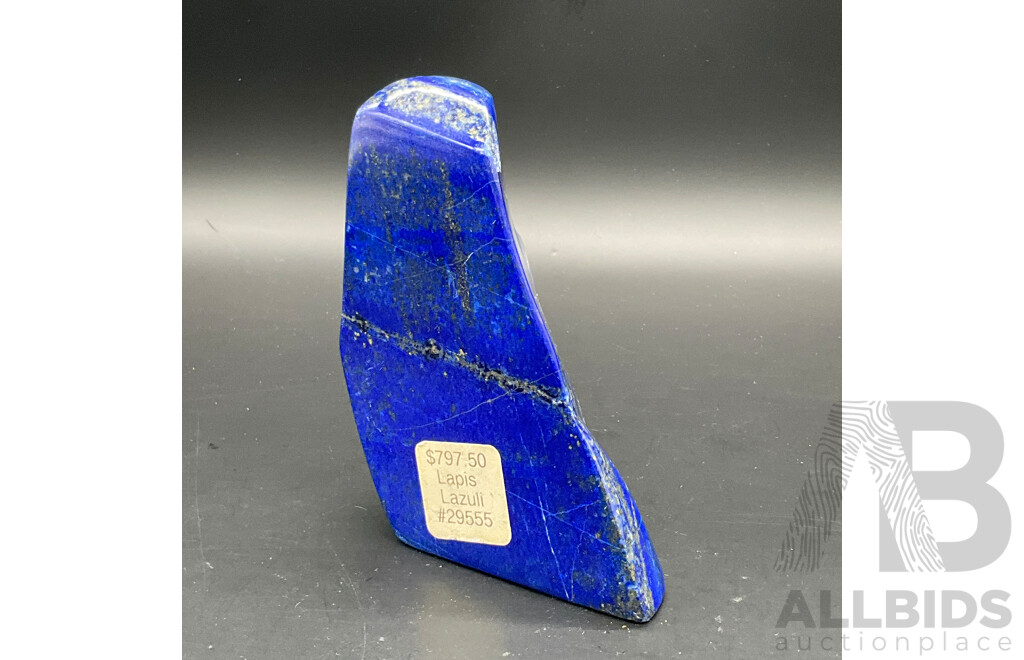 Large Polished Deep Blue Lapis Lazuli Natural Stone