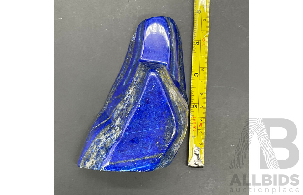 Large Polished Deep Blue Lapis Lazuli Natural Stone