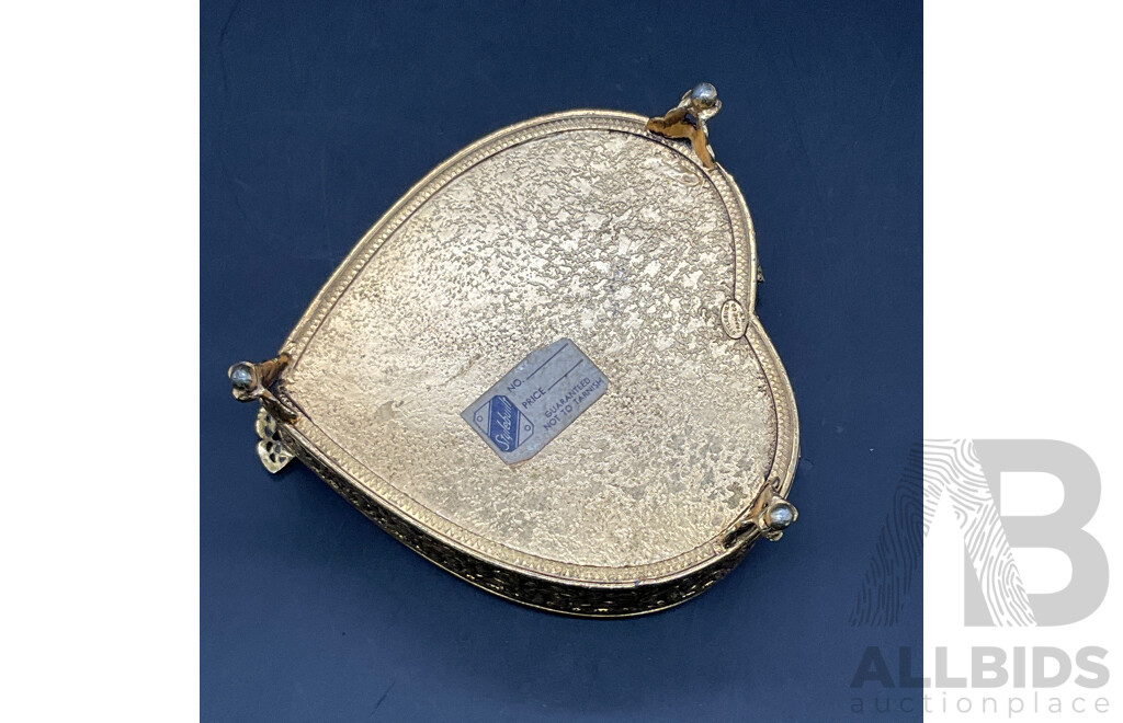 Vintage STYLEBUILT FRAME CO. N.Y. Heart Shaped Filigree Jewellery Box