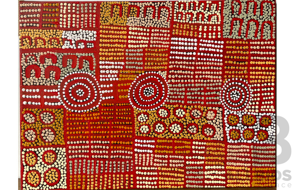 WINNIE REID Aboriginal Artwork - Acrylic on Canvas - 60x45cm