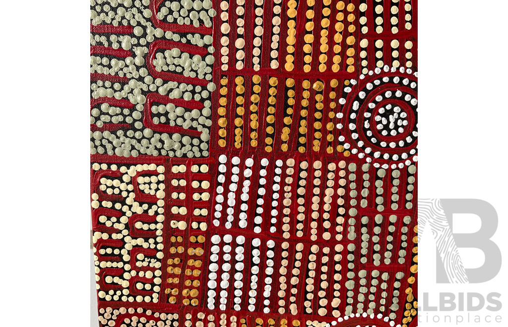 WINNIE REID Aboriginal Artwork - Acrylic on Canvas - 60x45cm