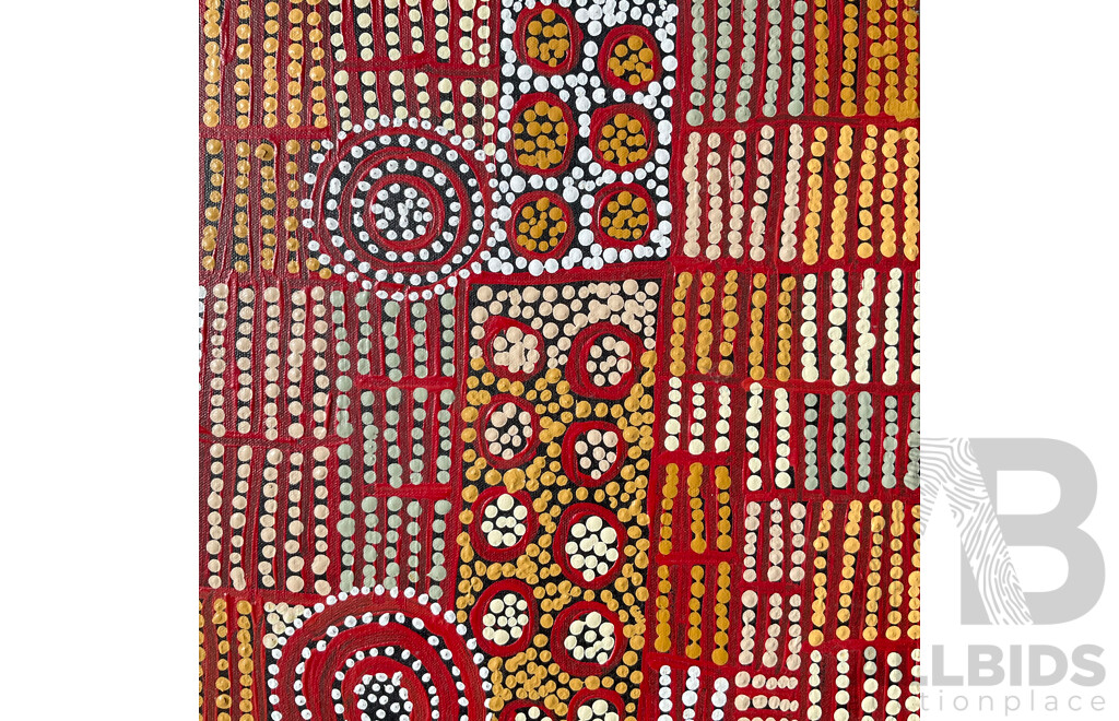 WINNIE REID Aboriginal Artwork - Acrylic on Canvas - 60x45cm