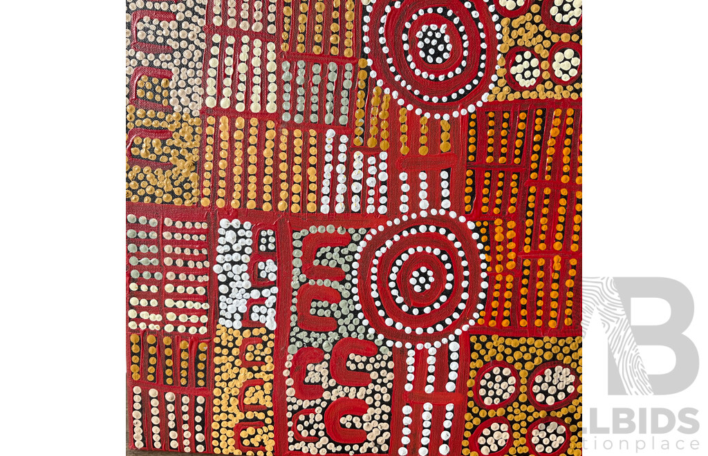 WINNIE REID Aboriginal Artwork - Acrylic on Canvas - 60x45cm
