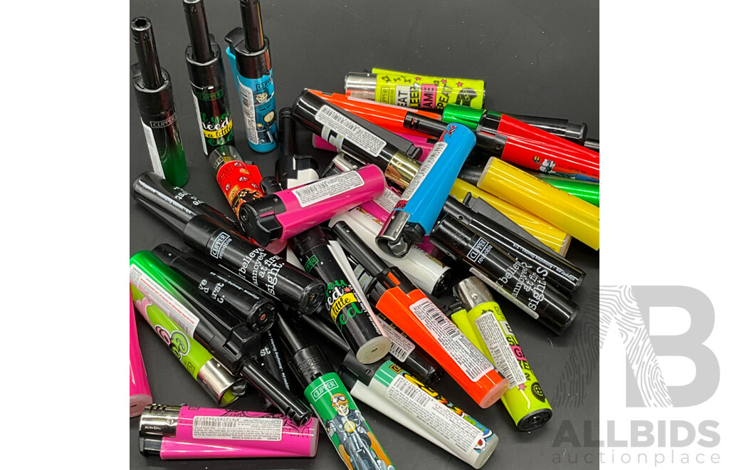 Assorted Lighters, Including JOBON Multi-tool Lighter - Lot of 35