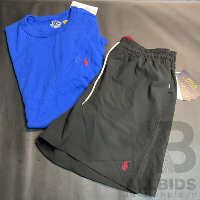 POLO Blue T-Shirt & Black Shorts - Size S - Lot of 2
