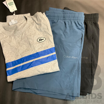 Lacoste T-shirt & Calvin Klein Shorts Size XL - Lot of 3