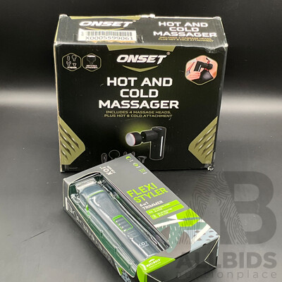 ONSET Hot and Cold Massager and KOI for Men Flexi Styler 6in1 Trimmer - Lot of 2