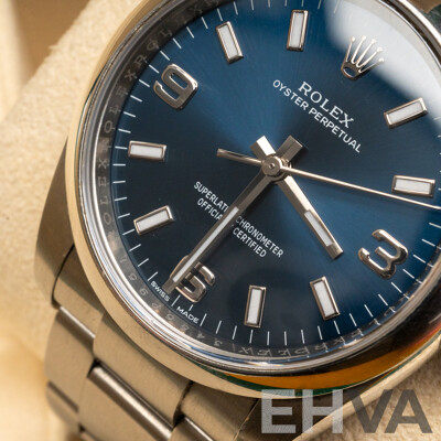 Rolex Oyster Perpetual 36 Blue Face Superlative Chronometer Automatic & Hand Wind Movement, Model - 116000