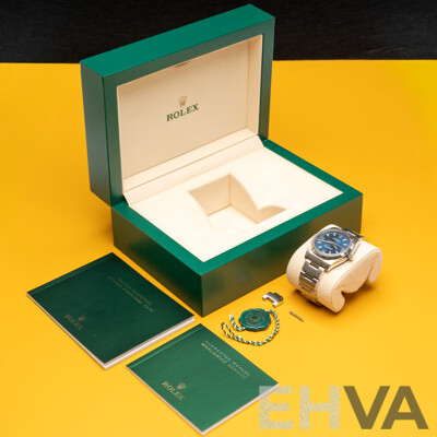 Rolex Oyster Perpetual 36 Blue Face Superlative Chronometer Automatic & Hand Wind Movement, Model - 116000
