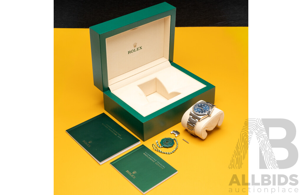Rolex Oyster Perpetual 36 Blue Face Superlative Chronometer Automatic & Hand Wind Movement, Model - 116000