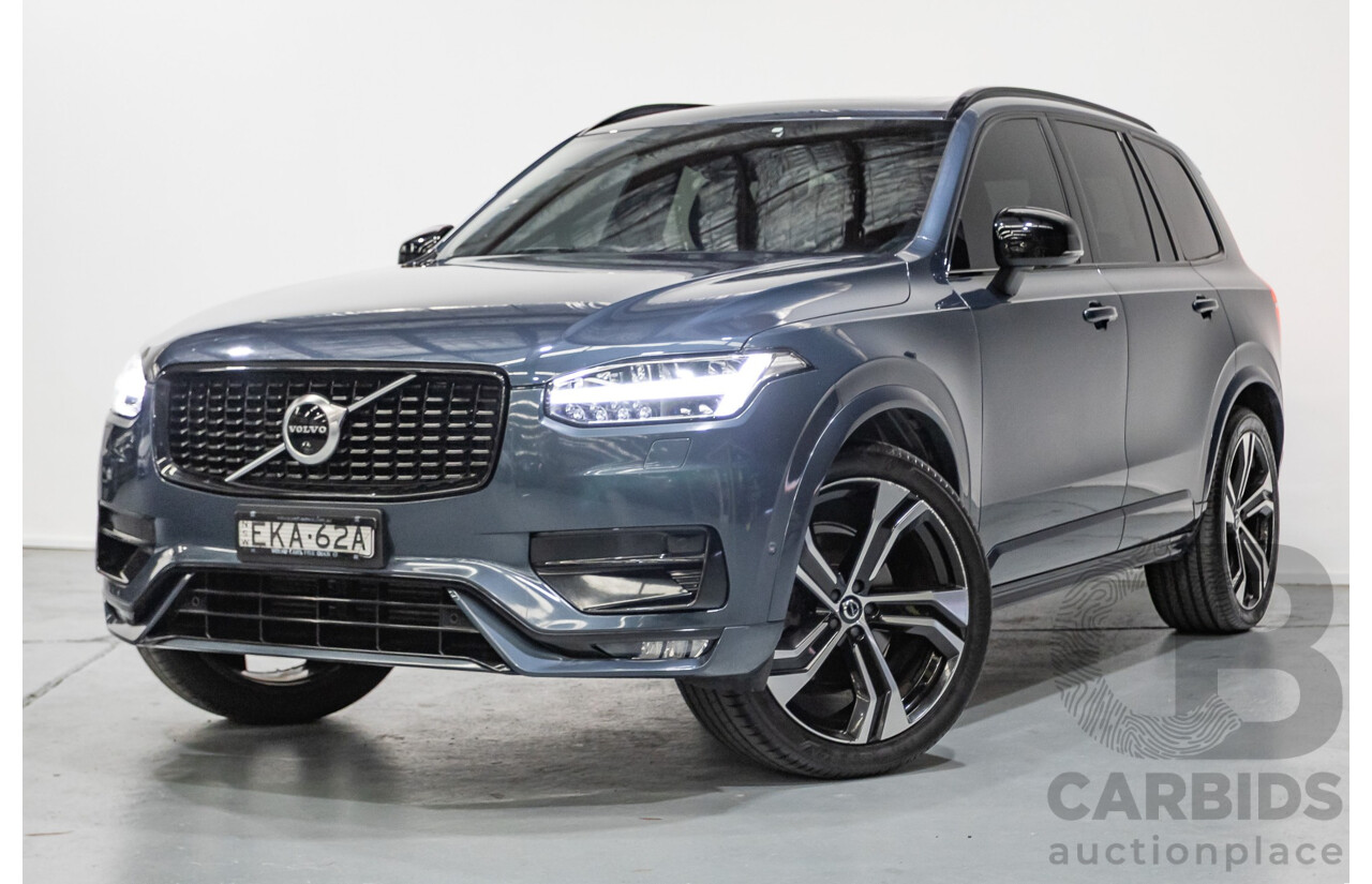 9/2020 Volvo XC90 T6 R-Design (AWD) 256 MY21 4d Wagon Denim Blue Metallic Turbo & Supercharged 2.0L