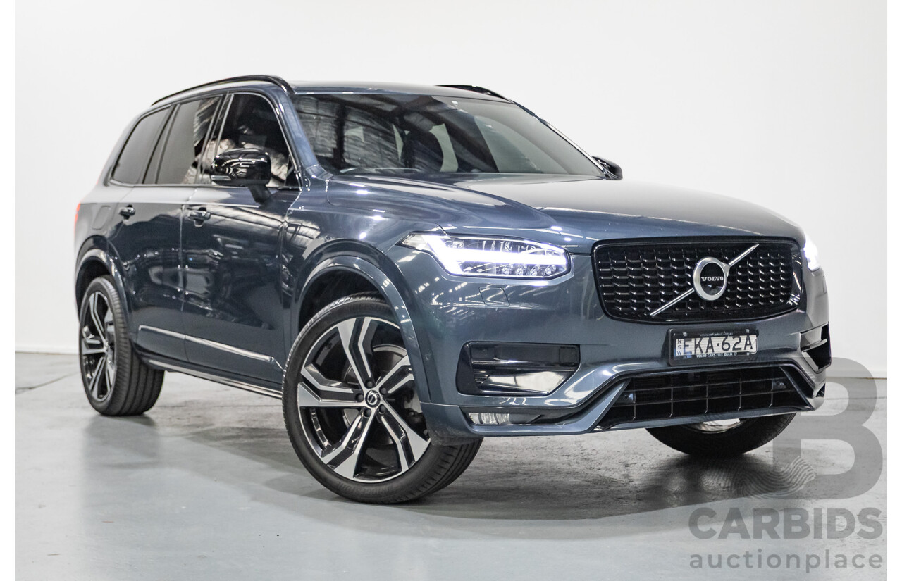 9/2020 Volvo XC90 T6 R-Design (AWD) 256 MY21 4d Wagon Denim Blue Metallic Turbo & Supercharged 2.0L
