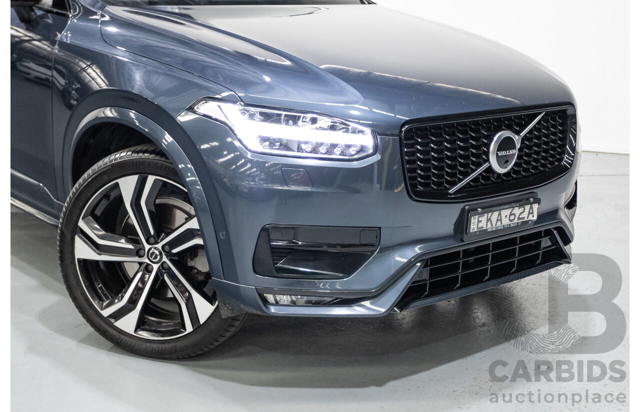 9/2020 Volvo XC90 T6 R-Design (AWD) 256 MY21 4d Wagon Denim Blue Metallic Turbo & Supercharged 2.0L