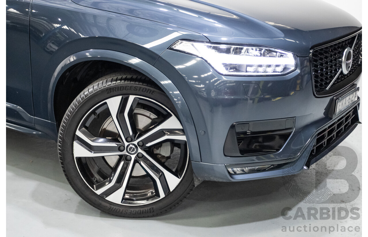 9/2020 Volvo XC90 T6 R-Design (AWD) 256 MY21 4d Wagon Denim Blue Metallic Turbo & Supercharged 2.0L