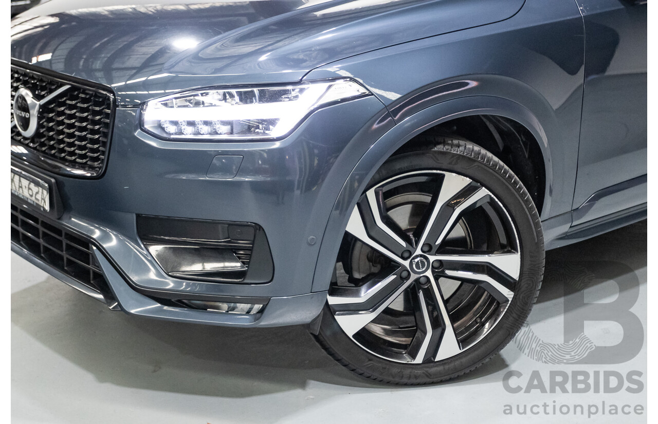9/2020 Volvo XC90 T6 R-Design (AWD) 256 MY21 4d Wagon Denim Blue Metallic Turbo & Supercharged 2.0L