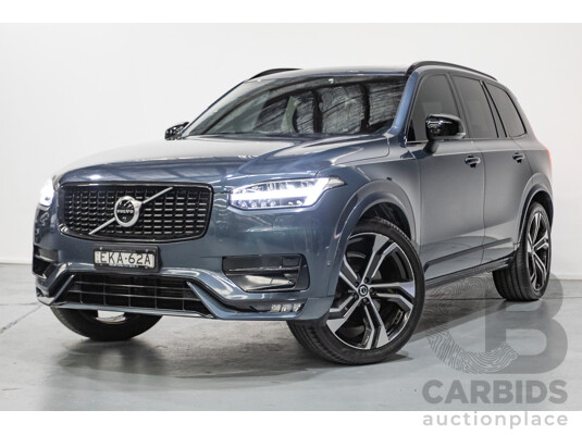 9/2020 Volvo XC90 T6 R-Design (AWD) 256 MY21 4d Wagon Denim Blue Metallic Turbo & Supercharged 2.0L