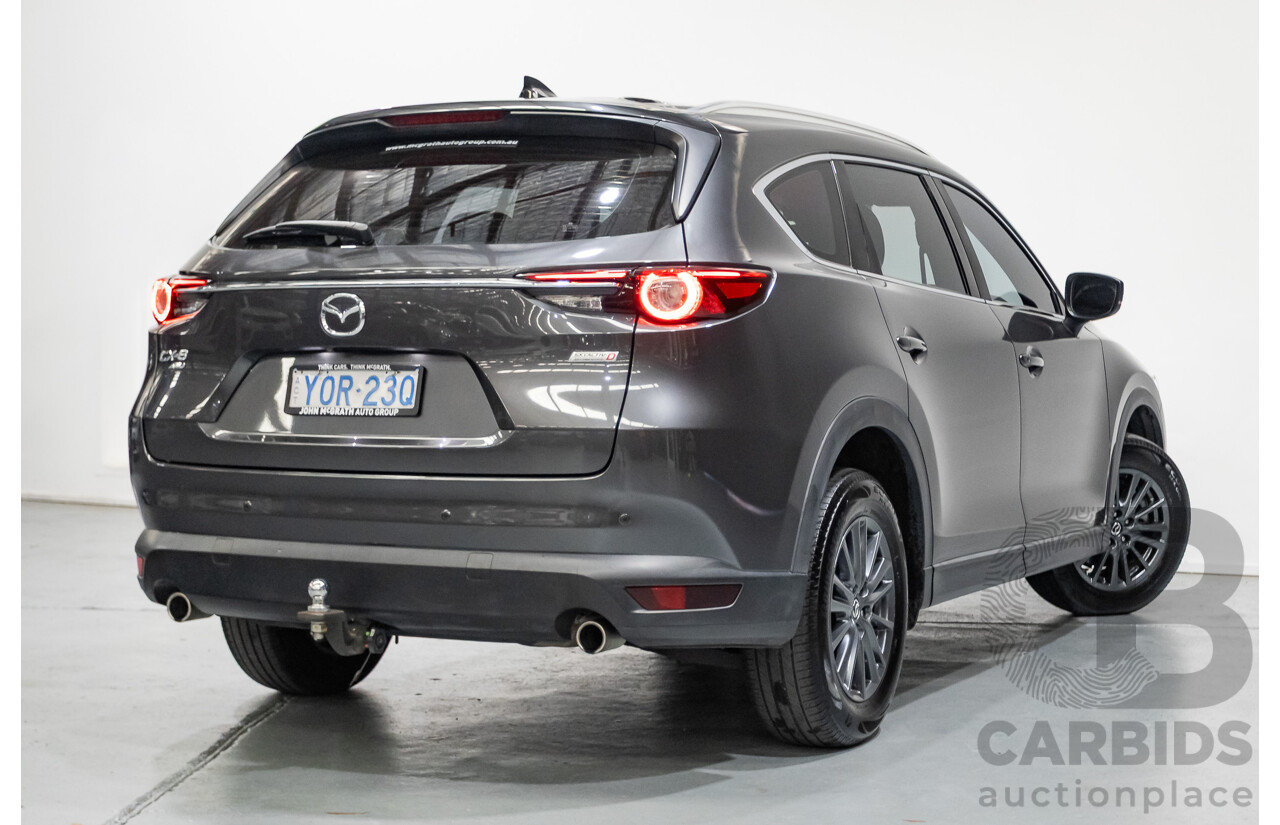 6/2019 Mazda CX-8 Sport (AWD) KG B 4d Wagon Machine Grey Metallic Turbo Diesel 2.2L - 7 Seater