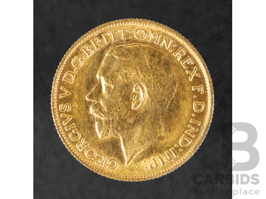Australian 1925 KGV Gold Sovereign, Sydney Mint, High Grade .917