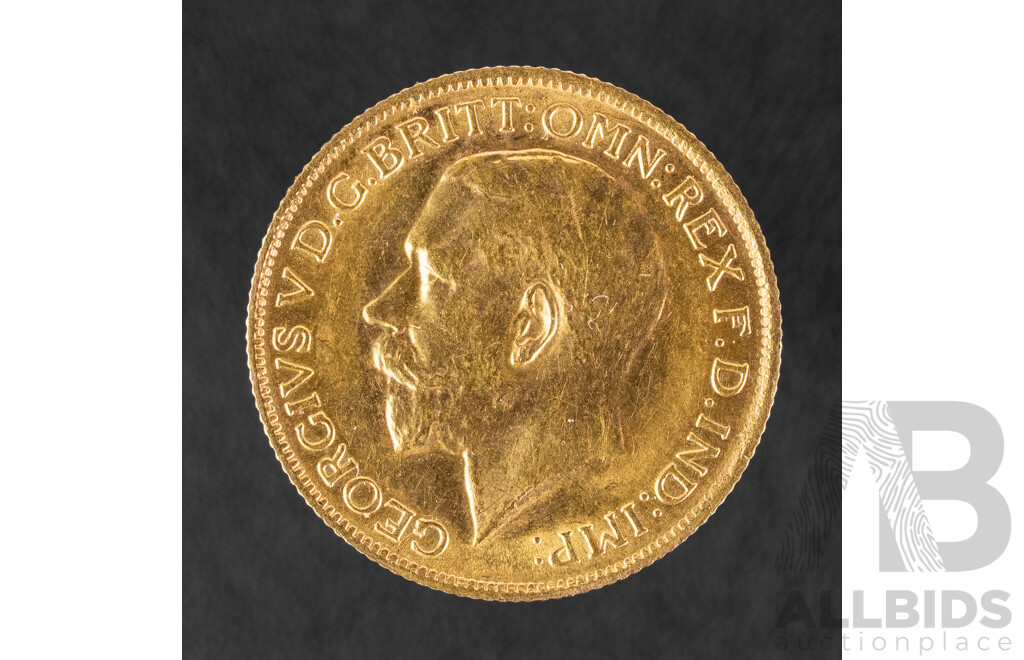 Australian 1925 KGV Gold Sovereign, Sydney Mint, High Grade .917