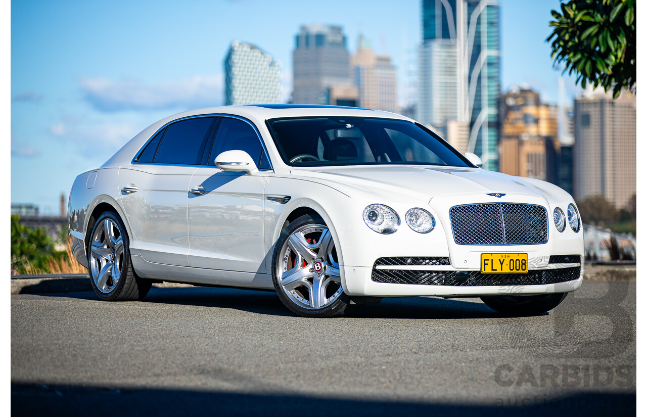 12/2014 Bentley Flying Spur V8 Mulliner (AWD) 3W MY15 4d Sedan Glacier White Twin Turbo V8 4.0L