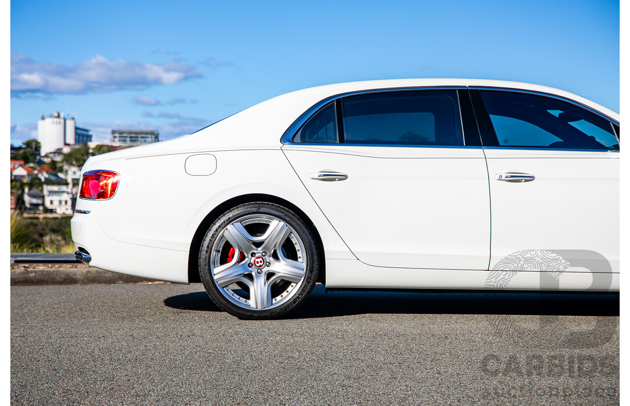 12/2014 Bentley Flying Spur V8 Mulliner (AWD) 3W MY15 4d Sedan Glacier White Twin Turbo V8 4.0L