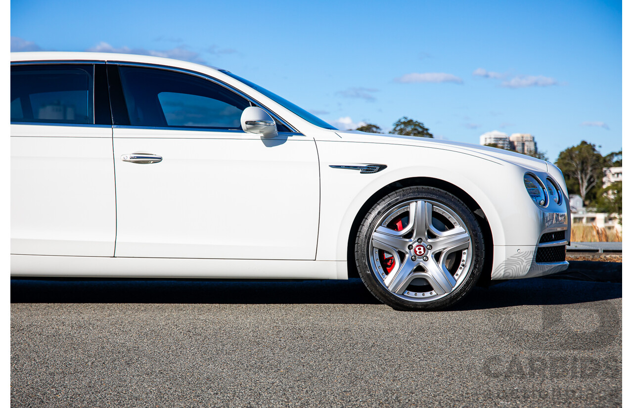 12/2014 Bentley Flying Spur V8 Mulliner (AWD) 3W MY15 4d Sedan Glacier White Twin Turbo V8 4.0L