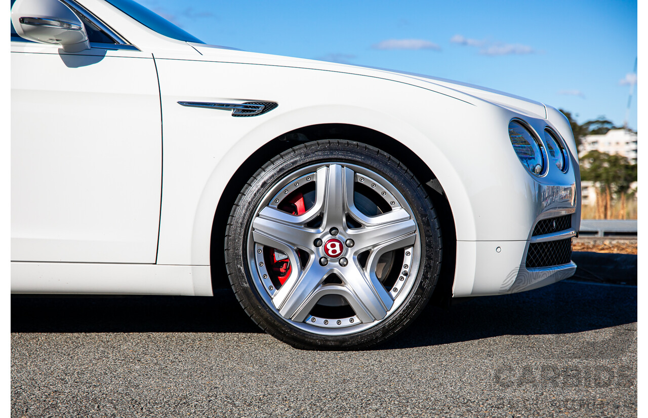 12/2014 Bentley Flying Spur V8 Mulliner (AWD) 3W MY15 4d Sedan Glacier White Twin Turbo V8 4.0L