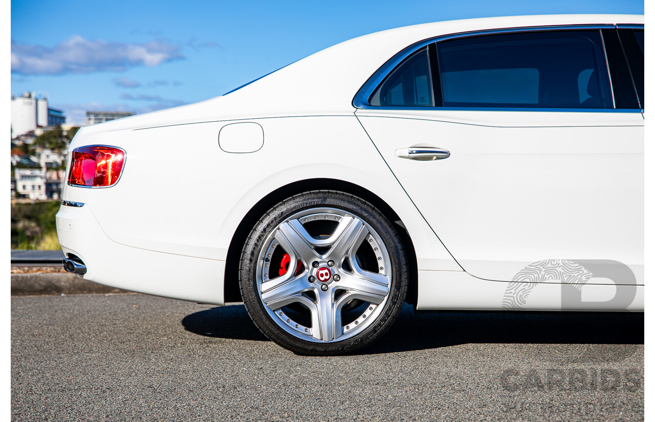 12/2014 Bentley Flying Spur V8 Mulliner (AWD) 3W MY15 4d Sedan Glacier White Twin Turbo V8 4.0L