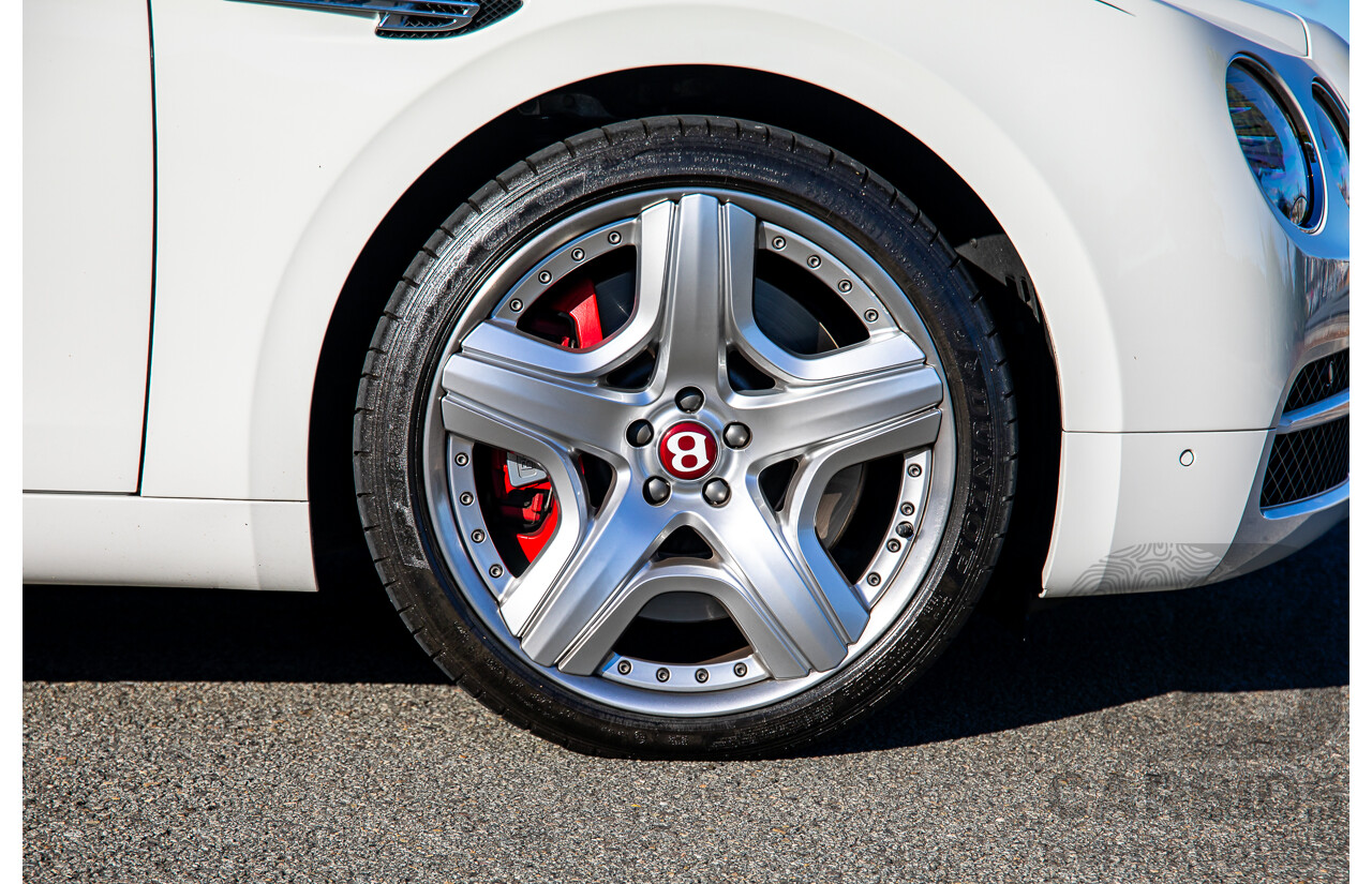 12/2014 Bentley Flying Spur V8 Mulliner (AWD) 3W MY15 4d Sedan Glacier White Twin Turbo V8 4.0L