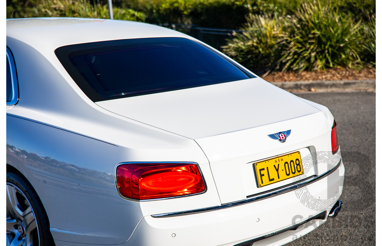 12/2014 Bentley Flying Spur V8 Mulliner (AWD) 3W MY15 4d Sedan Glacier White Twin Turbo V8 4.0L