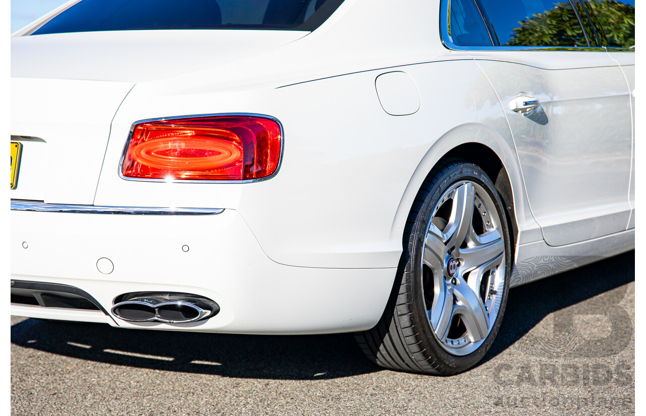 12/2014 Bentley Flying Spur V8 Mulliner (AWD) 3W MY15 4d Sedan Glacier White Twin Turbo V8 4.0L