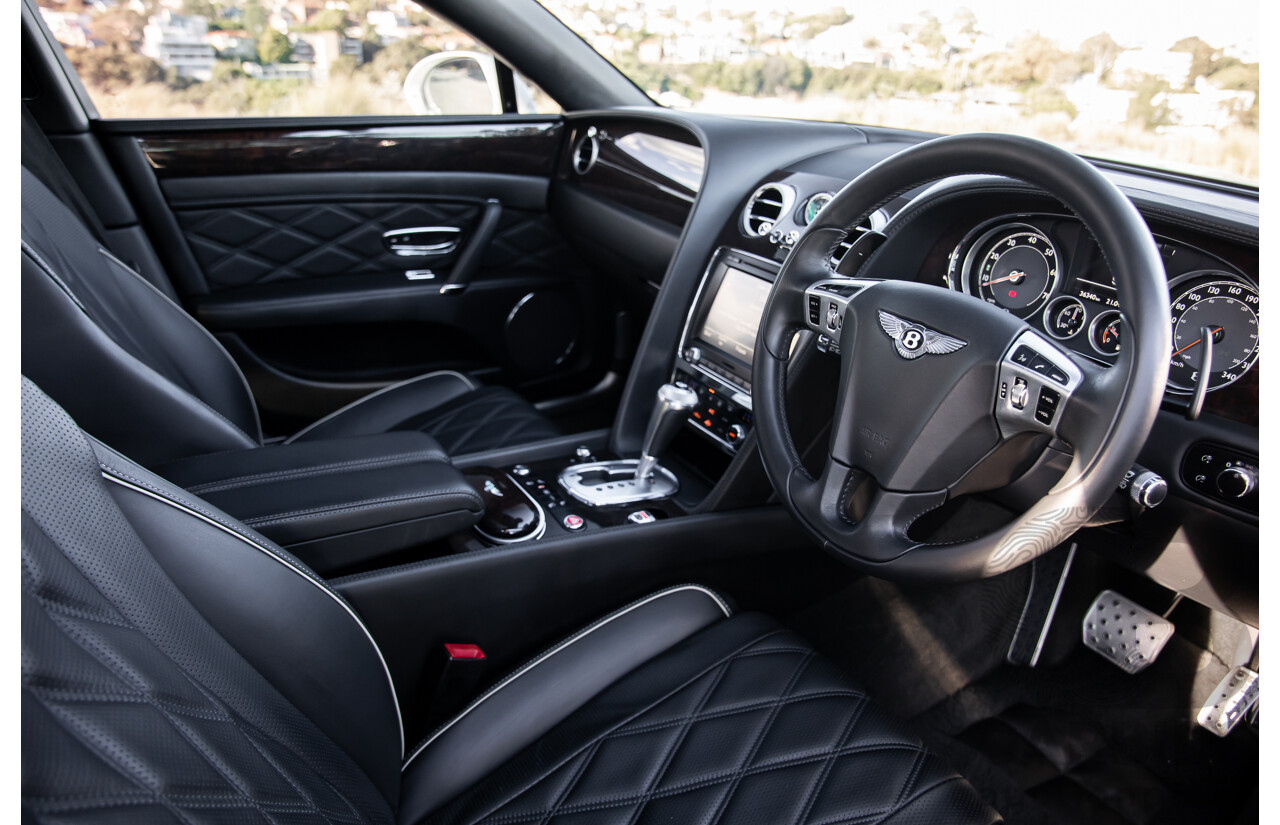 12/2014 Bentley Flying Spur V8 Mulliner (AWD) 3W MY15 4d Sedan Glacier White Twin Turbo V8 4.0L