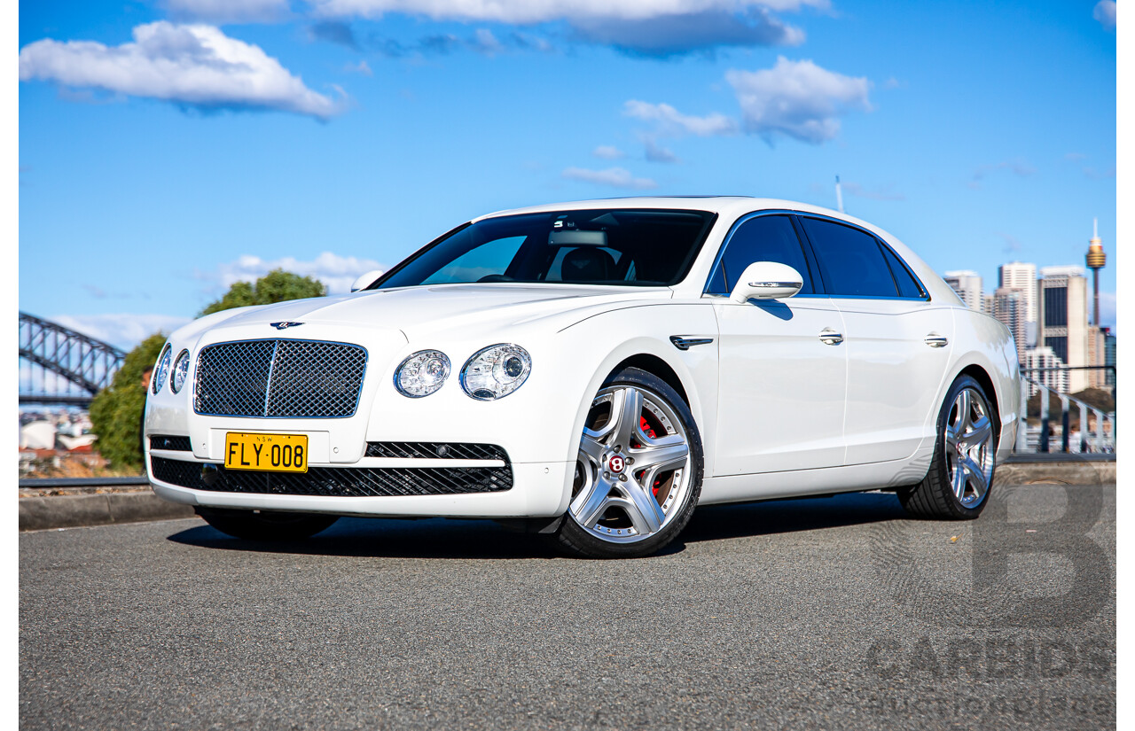 12/2014 Bentley Flying Spur V8 Mulliner (AWD) 3W MY15 4d Sedan Glacier White Twin Turbo V8 4.0L