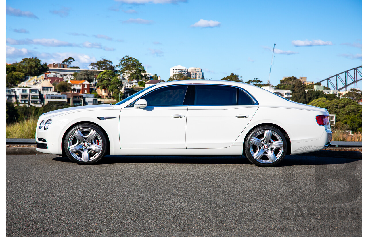 12/2014 Bentley Flying Spur V8 Mulliner (AWD) 3W MY15 4d Sedan Glacier White Twin Turbo V8 4.0L