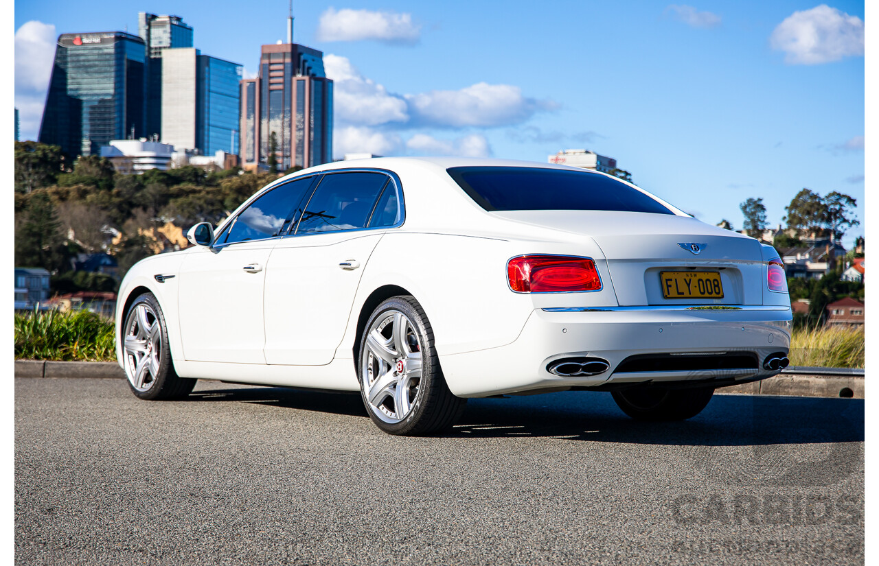 12/2014 Bentley Flying Spur V8 Mulliner (AWD) 3W MY15 4d Sedan Glacier White Twin Turbo V8 4.0L