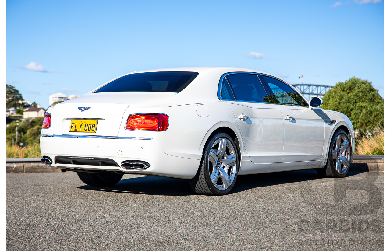 12/2014 Bentley Flying Spur V8 Mulliner (AWD) 3W MY15 4d Sedan Glacier White Twin Turbo V8 4.0L