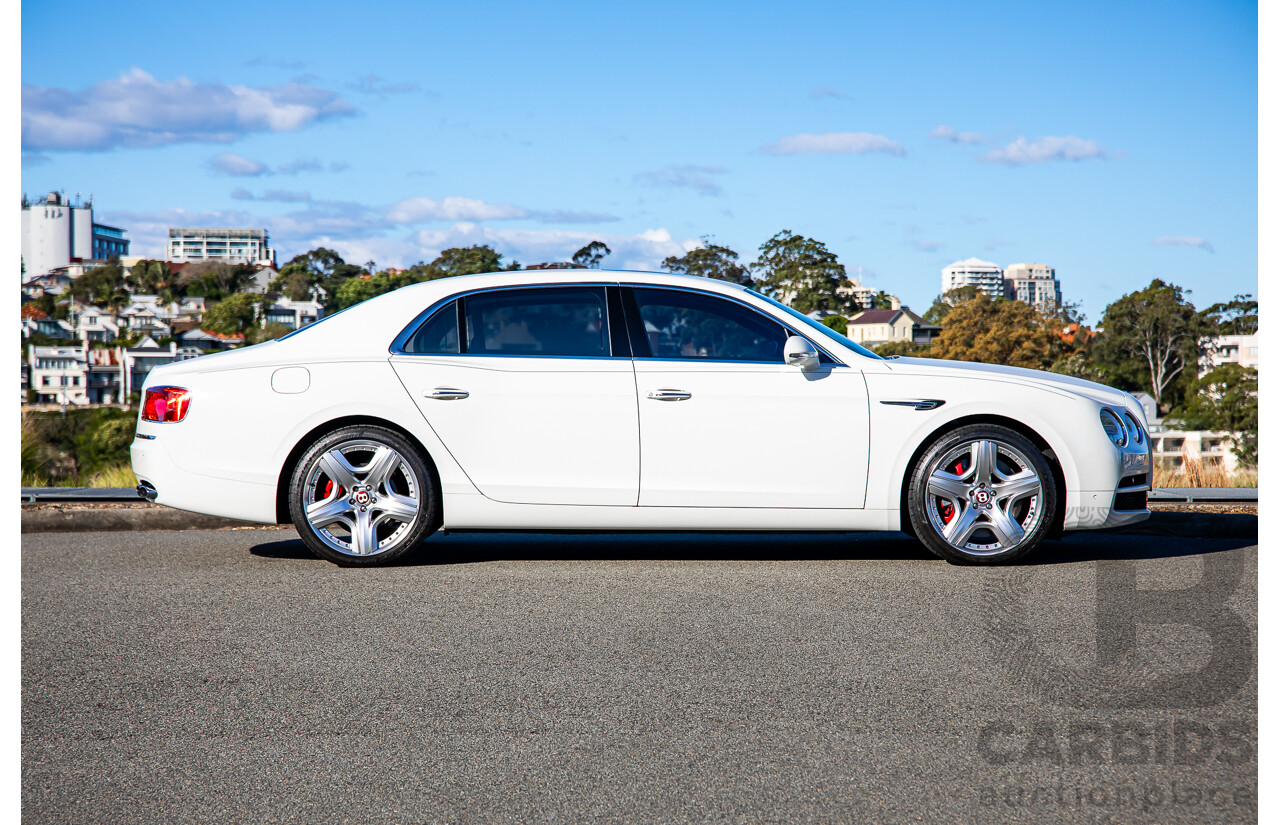 12/2014 Bentley Flying Spur V8 Mulliner (AWD) 3W MY15 4d Sedan Glacier White Twin Turbo V8 4.0L