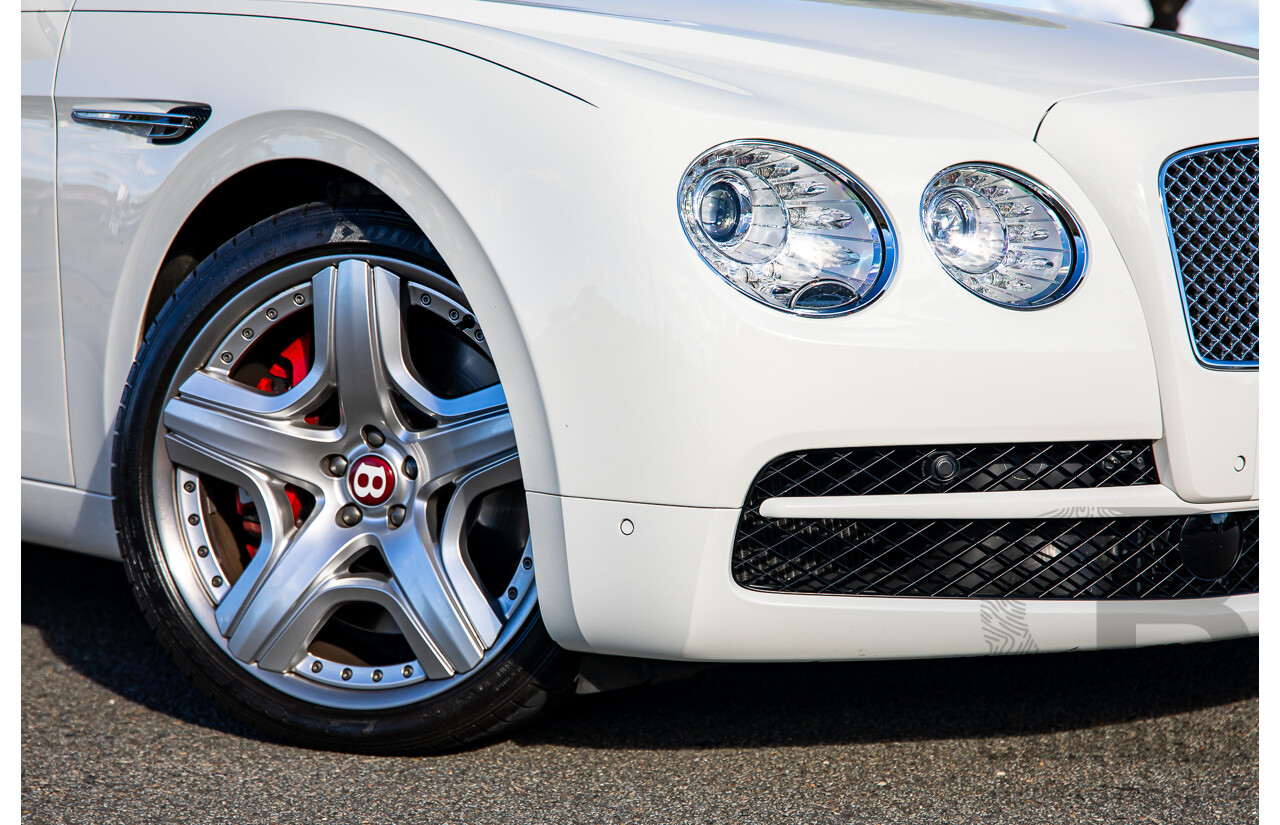 12/2014 Bentley Flying Spur V8 Mulliner (AWD) 3W MY15 4d Sedan Glacier White Twin Turbo V8 4.0L