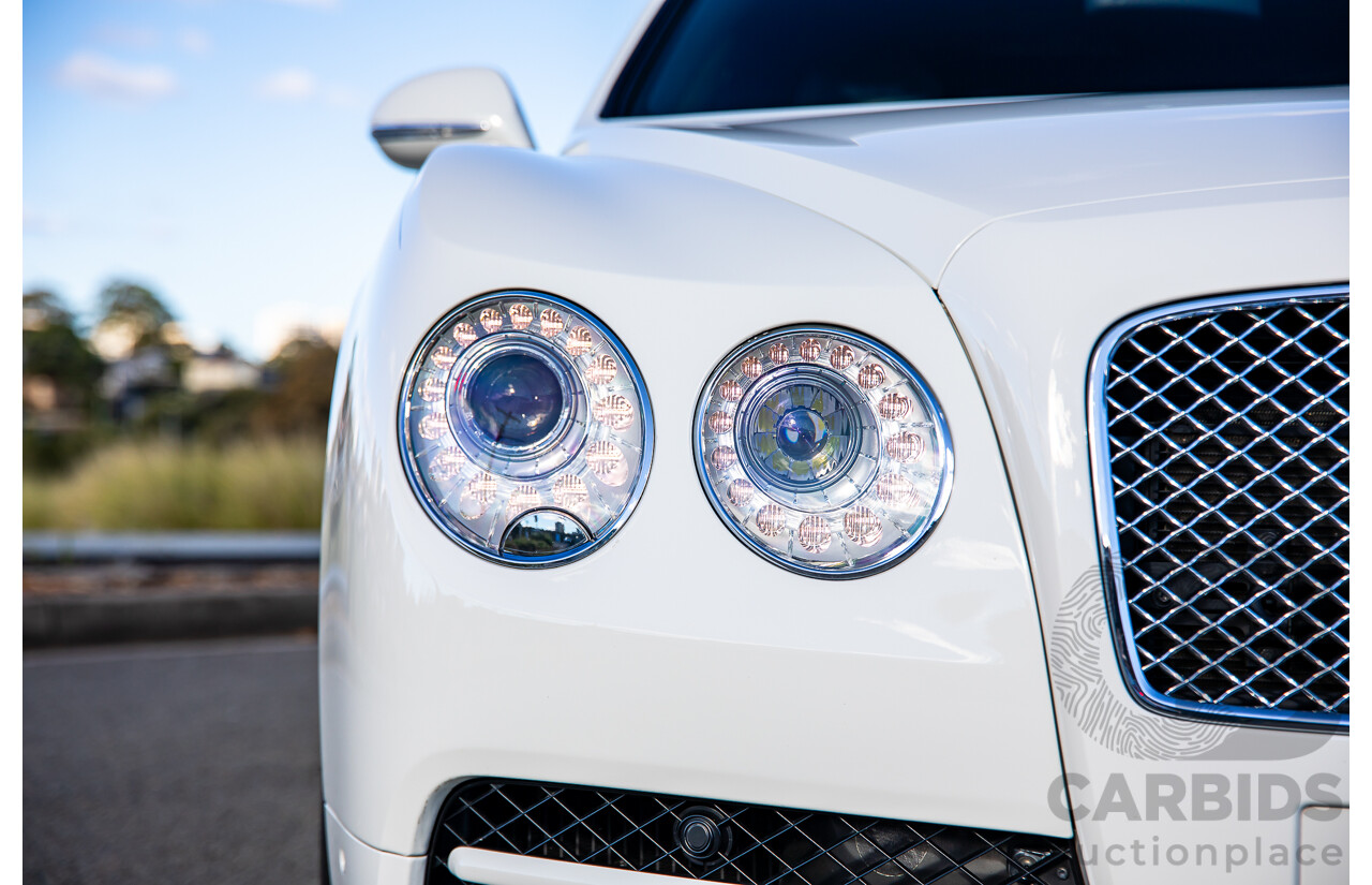 12/2014 Bentley Flying Spur V8 Mulliner (AWD) 3W MY15 4d Sedan Glacier White Twin Turbo V8 4.0L
