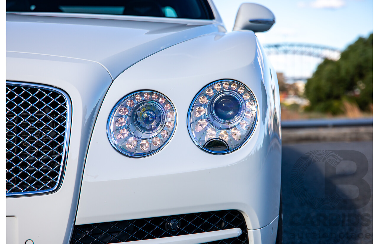 12/2014 Bentley Flying Spur V8 Mulliner (AWD) 3W MY15 4d Sedan Glacier White Twin Turbo V8 4.0L