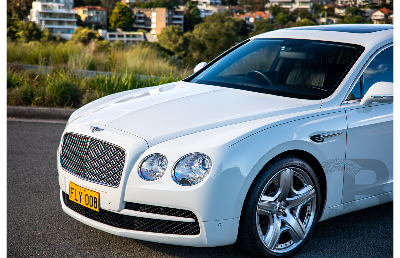 12/2014 Bentley Flying Spur V8 Mulliner (AWD) 3W MY15 4d Sedan Glacier White Twin Turbo V8 4.0L