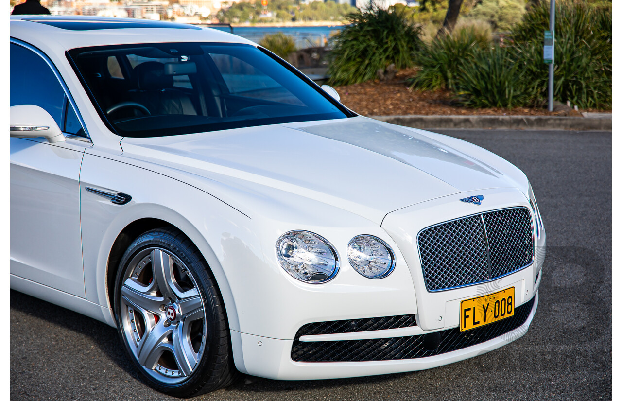 12/2014 Bentley Flying Spur V8 Mulliner (AWD) 3W MY15 4d Sedan Glacier White Twin Turbo V8 4.0L
