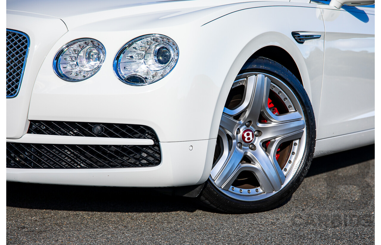 12/2014 Bentley Flying Spur V8 Mulliner (AWD) 3W MY15 4d Sedan Glacier White Twin Turbo V8 4.0L