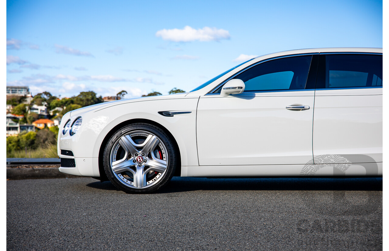 12/2014 Bentley Flying Spur V8 Mulliner (AWD) 3W MY15 4d Sedan Glacier White Twin Turbo V8 4.0L