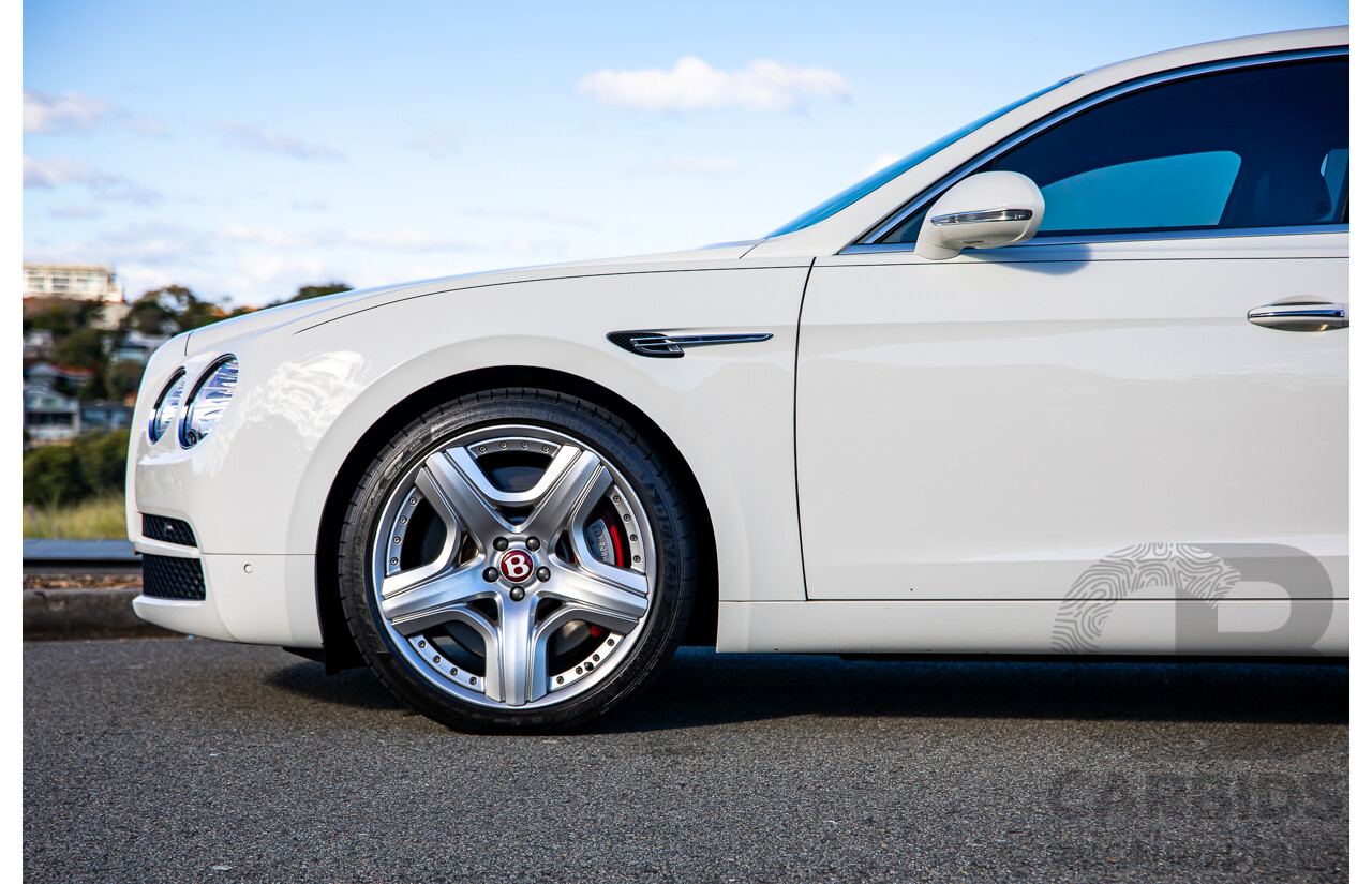 12/2014 Bentley Flying Spur V8 Mulliner (AWD) 3W MY15 4d Sedan Glacier White Twin Turbo V8 4.0L